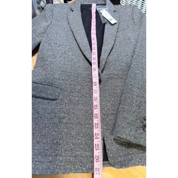 Theory Dancey K Tweed Blazer Sz 8 Black White Preppy Work Academia Capsule Brit - Picture 7 of 14